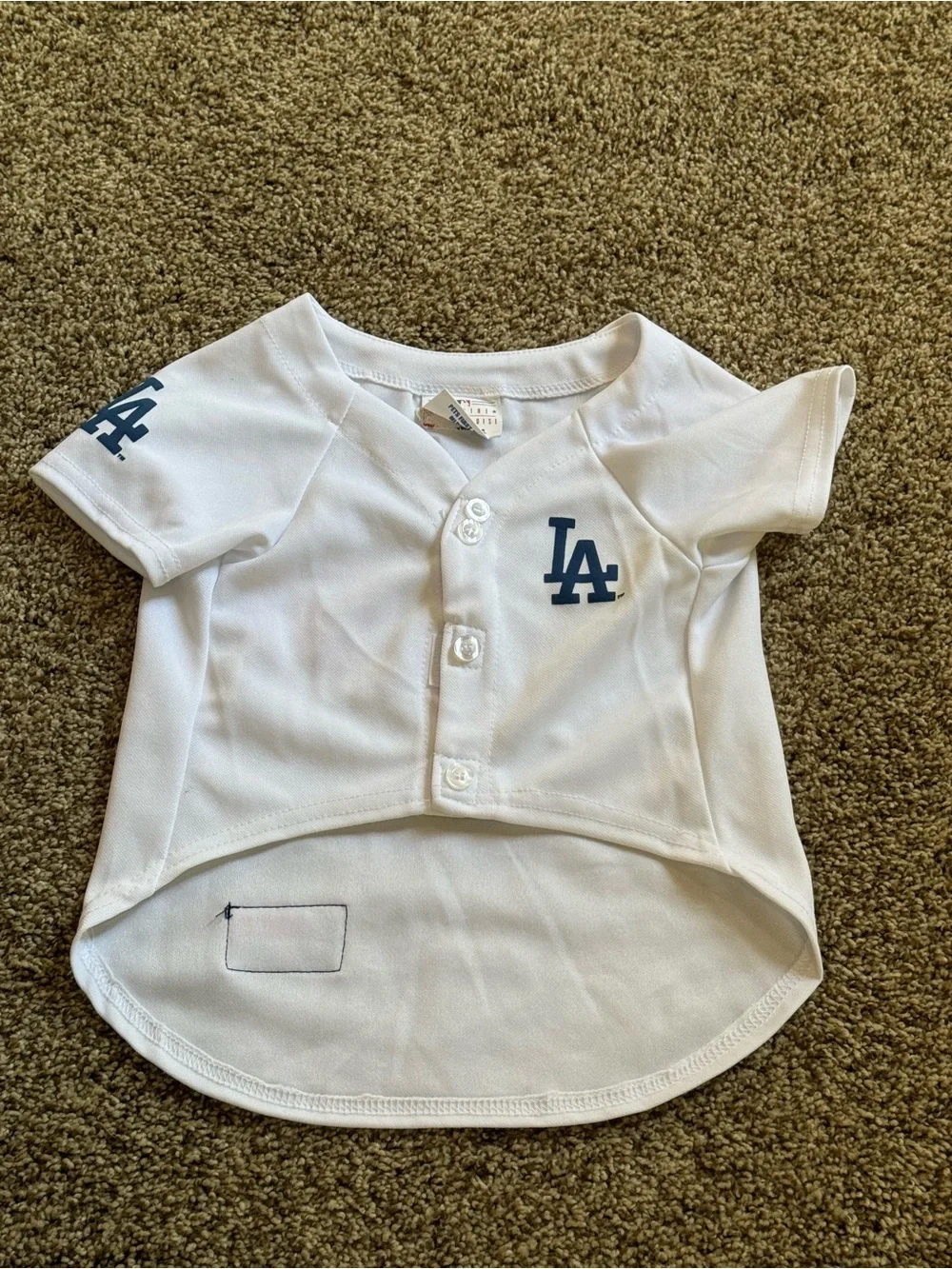 LA Dodgers White pets Baseball Jersey Top